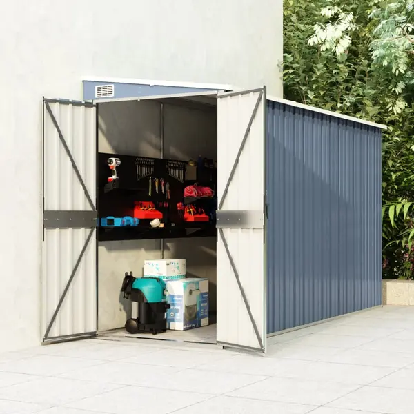 Gossi sopron gradina/montaj perete gri 118x288x178 cm otel galvanizat