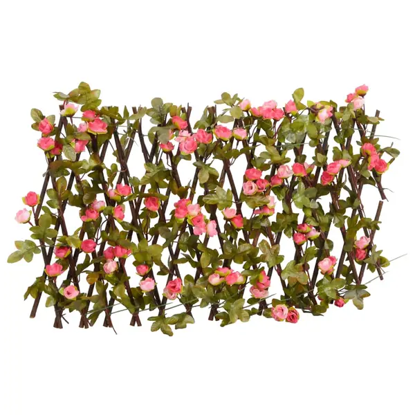 Gossi spalier cu iedera artificiala extensibil, roz inchis, 180x20 cm