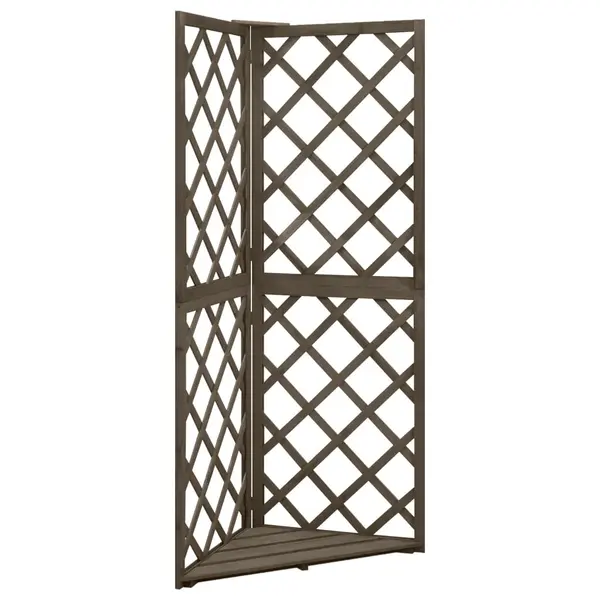 Gossi spalier de colt, gri, 50x50x145 cm, lemn masiv brad