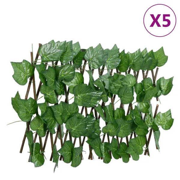 Gossi spalier frunze struguri false extensibil 5 buc verde 180x20 cm
