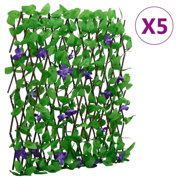 Gossi spalier iedera artificiala extensibil, 5 buc., verde, 180x70 cm