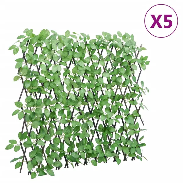 Gossi spalier iedera artificiala extensibil, 5 buc., verde, 180x65 cm