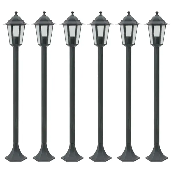 Gossi stalp iluminare gradina 6 buc. e27 110 cm aluminiu verde inchis