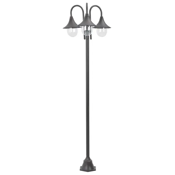 Gossi stalp iluminare gradina, e27, 220 cm, aluminiu, 3 lampi, bronz