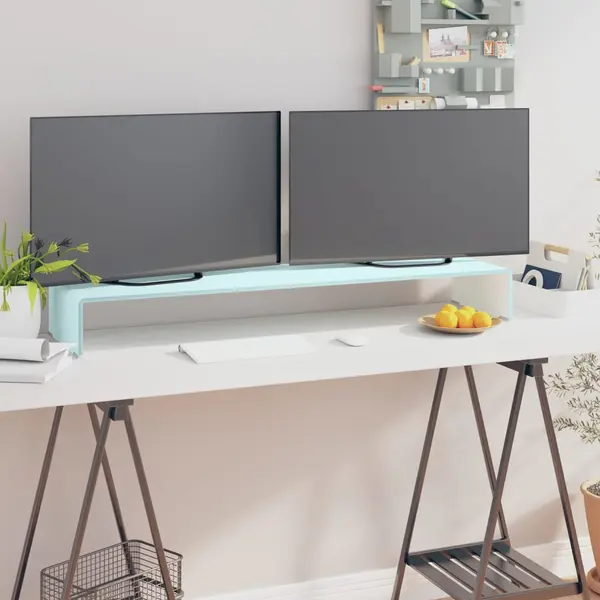Gossi stativ tv/suport monitor, sticla, verde, 110 x 30 x 13 cm