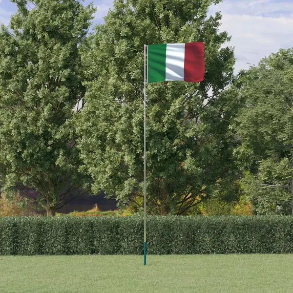 Gossi steag italia si stalp din aluminiu, 5,55 m