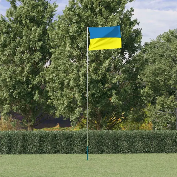 Gossi steag ucraina cu stalp din aluminiu, 5,55 m