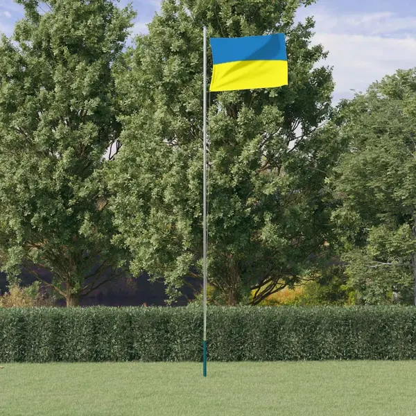 Gossi steag ucraina cu stalp din aluminiu, 6,23 m