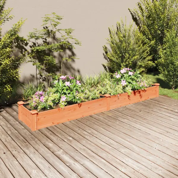 Gossi strat gradina inaltat cu captuseala maro 240x45x25 cm lemn brad