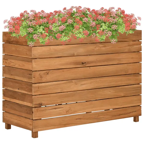 Gossi strat inaltat, 100x40x72 cm, lemn de tec reciclat si otel