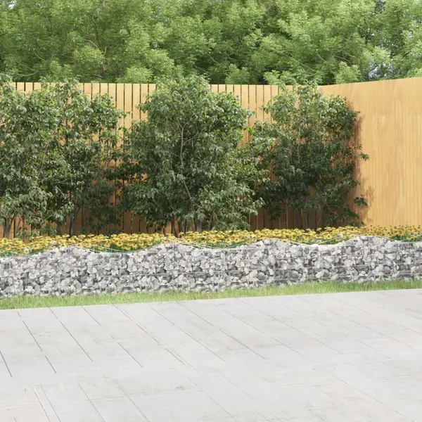 Gossi strat inaltat cu gabion arcuit, 600x100x50 cm, fier galvanizat