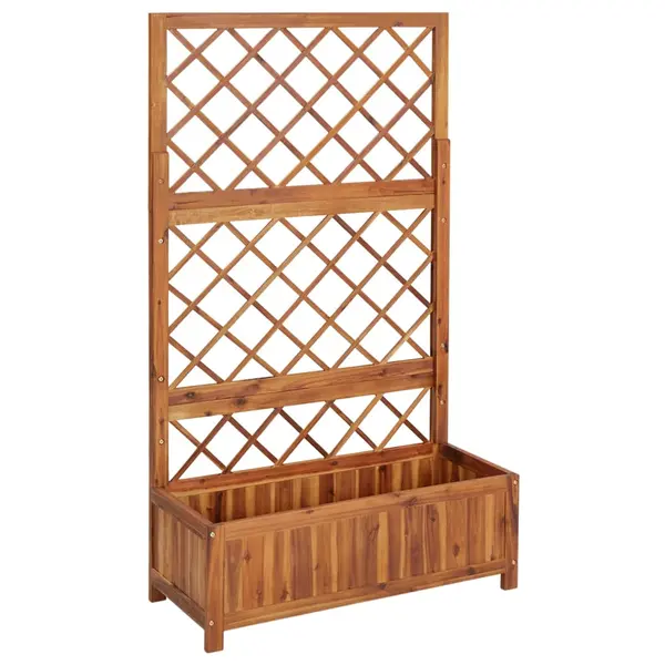 Gossi strat inaltat cu spalier, 85x38x150 cm, lemn masiv de acacia
