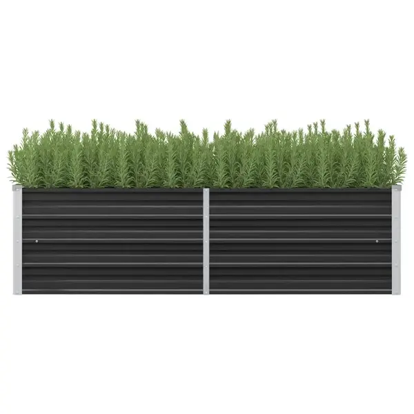 Gossi strat inaltat de gradina antracit 160x40x45 cm otel galvanizat
