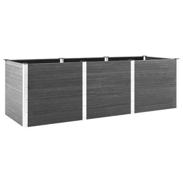 Gossi strat inaltat de gradina, gri, 300x50x91 cm, wpc