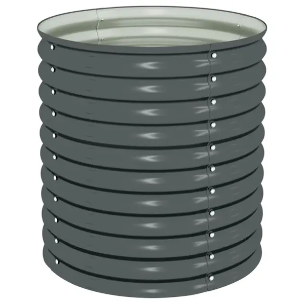 Gossi strat inaltat de gradina, gri, 80x80x81 cm, otel galvanizat