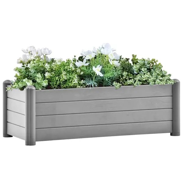 Gossi strat inaltat de gradina, gri piatra, 100x43x35 cm, pp