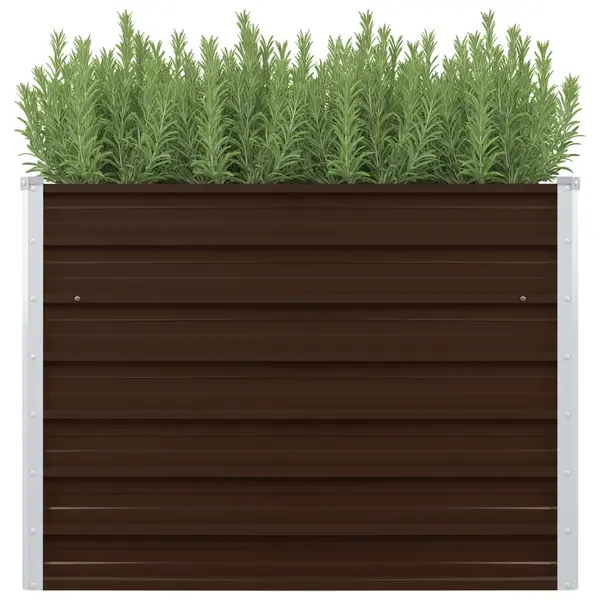 Gossi strat inaltat de gradina, maro, 100x100x77 cm, otel galvanizat