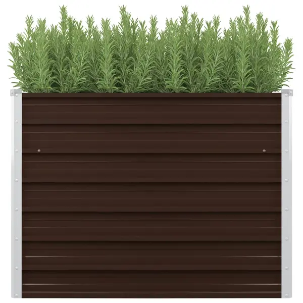 Gossi strat inaltat de gradina, maro, 100x40x77 cm, otel galvanizat