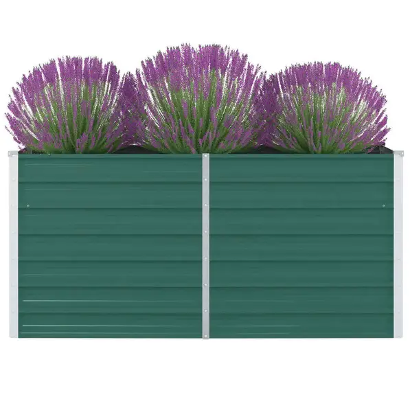 Gossi strat inaltat de gradina, verde, 160x80x77 cm, otel galvanizat