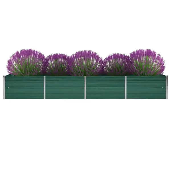 Gossi strat inaltat de gradina, verde, 320x80x45 cm otel galvanizat