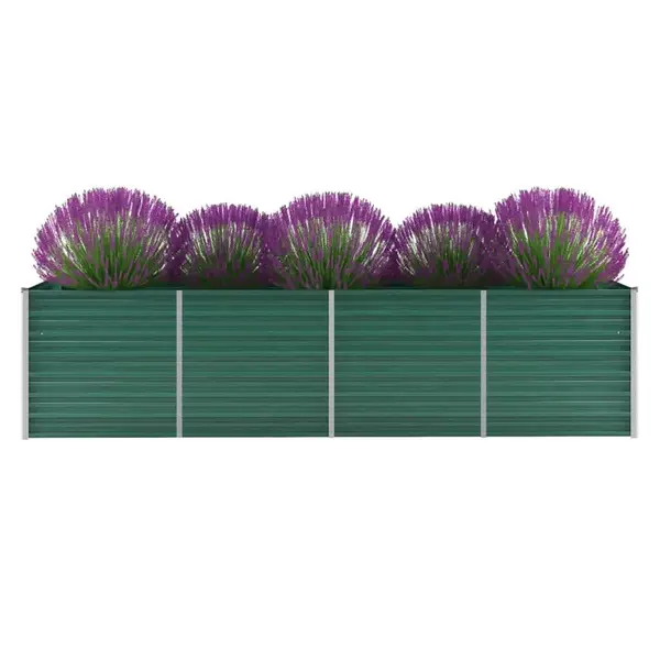 Gossi strat inaltat de gradina, verde, 320x80x77 cm, otel galvanizat
