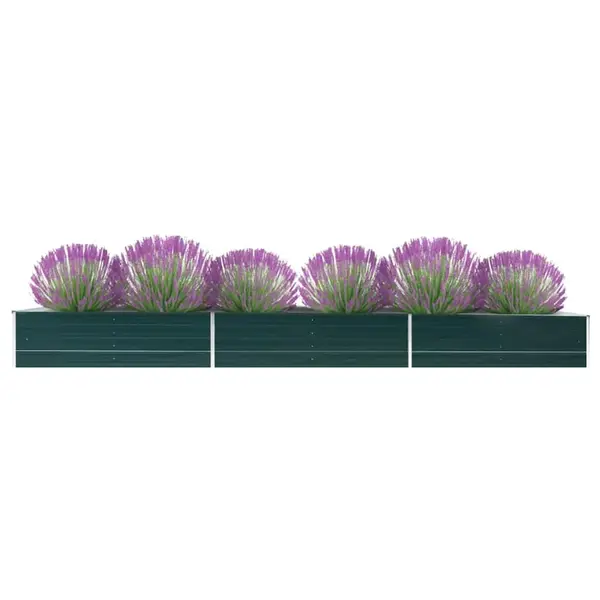 Gossi strat inaltat de gradina, verde, 480x80x45 cm, otel galvanizat