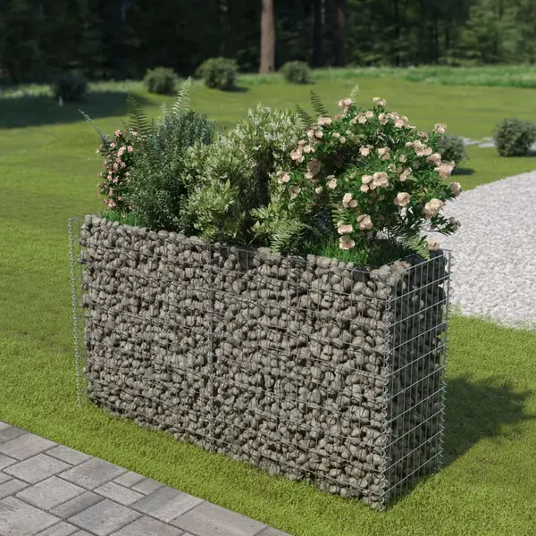 Gossi strat inaltat gabion, 180 x 50 x 100 cm, otel galvanizat