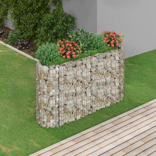 Gossi strat inaltat gabion, 190x50x100 cm, fier galvanizat
