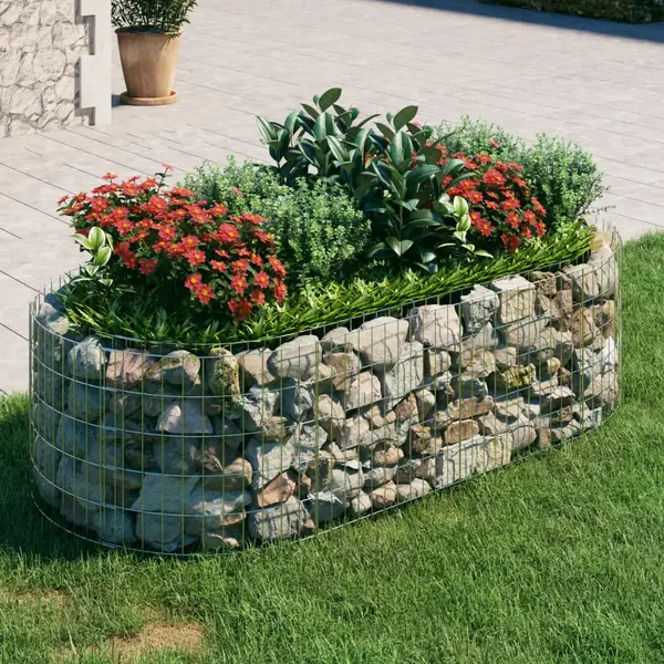 Gossi strat inaltat gabion, 200x100x50 cm, fier galvanizat