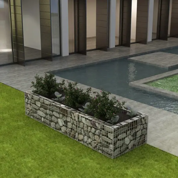 Gossi strat inaltat gabion, 270 x 90 x 50 cm, otel
