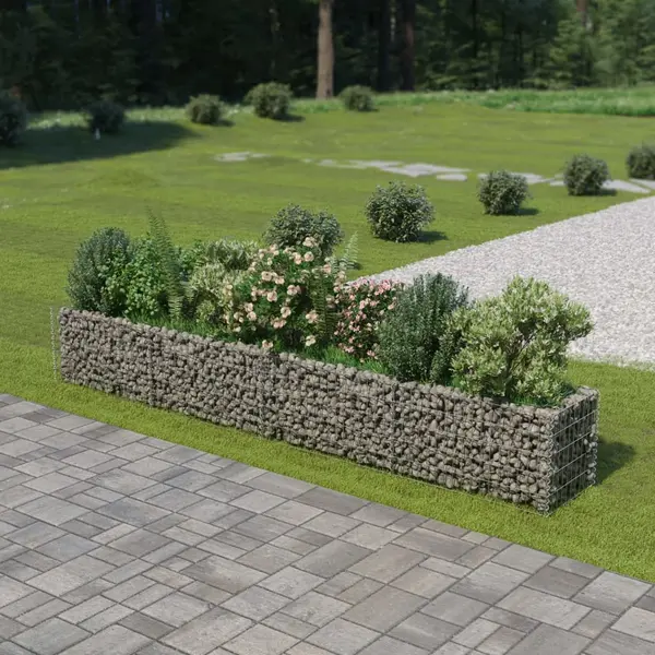 Gossi strat inaltat gabion, 360 x 50 x 50 cm, otel galvanizat