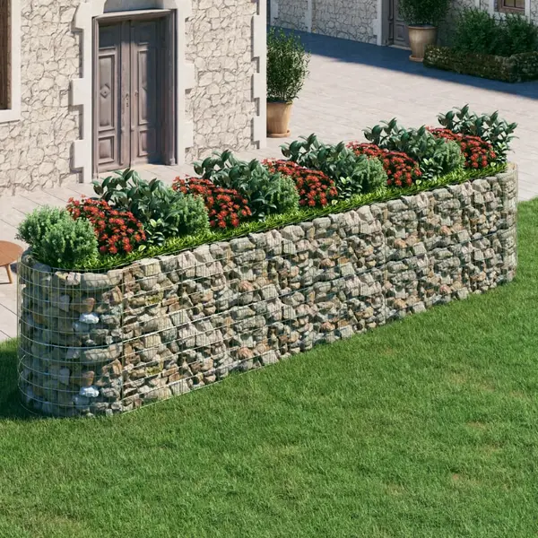Gossi strat inaltat gabion, 500x100x100 cm, fier galvanizat