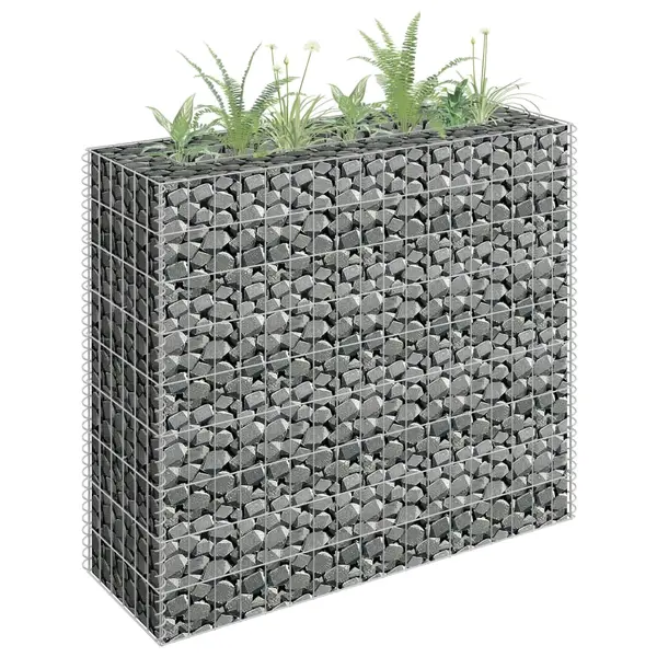 Gossi strat inaltat gabion, 90 x 30 x 90 cm, otel galvanizat