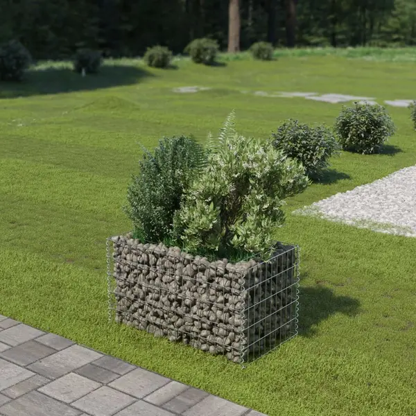 Gossi strat inaltat gabion, 90 x 50 x 50 cm, otel galvanizat