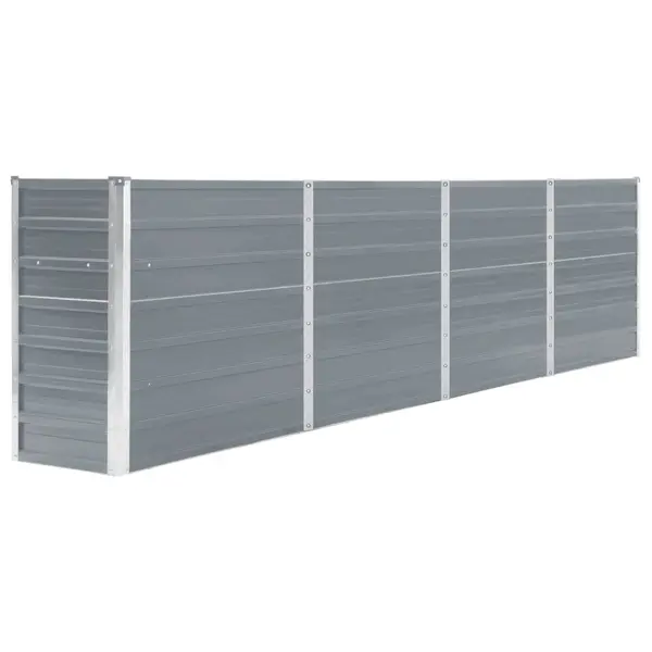 Gossi strat inaltat gradina, gri, 320 x 40 x 77 cm, otel galvanizat