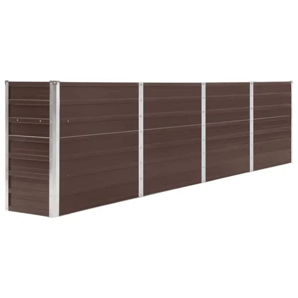 Gossi strat inaltat gradina, maro, 320x40x77 cm, otel galvanizat
