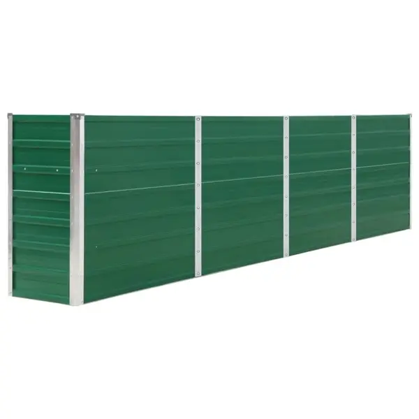 Gossi strat inaltat gradina, verde, 320x40x77 cm, otel galvanizat