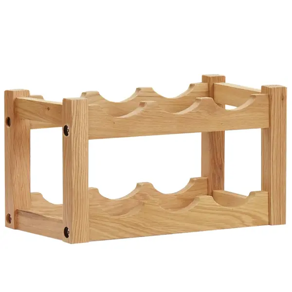 Gossi suport 6 sticle de vin, 37 x 21 x 21, lemn masiv de stejar