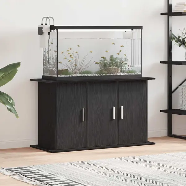 Gossi suport acvariu stejar negru 101x41x58 cm lemn prelucrat