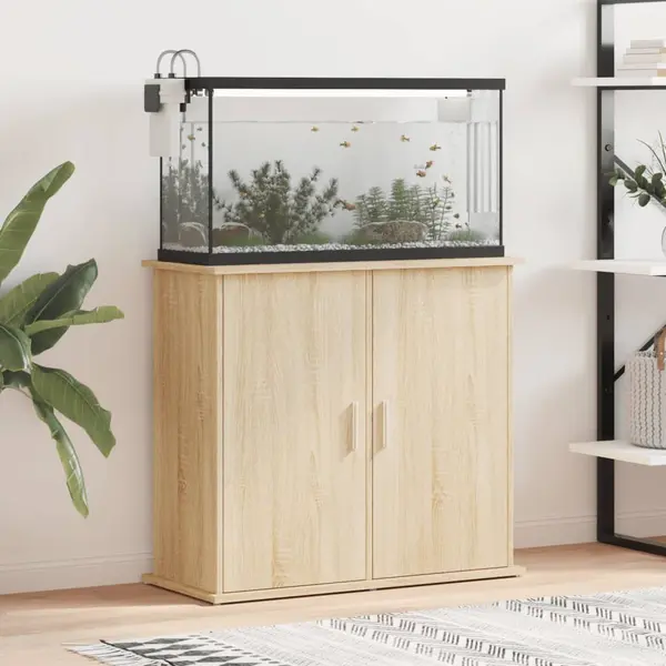 Gossi suport acvariu, stejar sonoma, 81x36x73 cm, lemn prelucrat