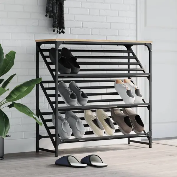 Gossi suport de pantofi, stejar sonoma, 90x30x85 cm, lemn prelucrat