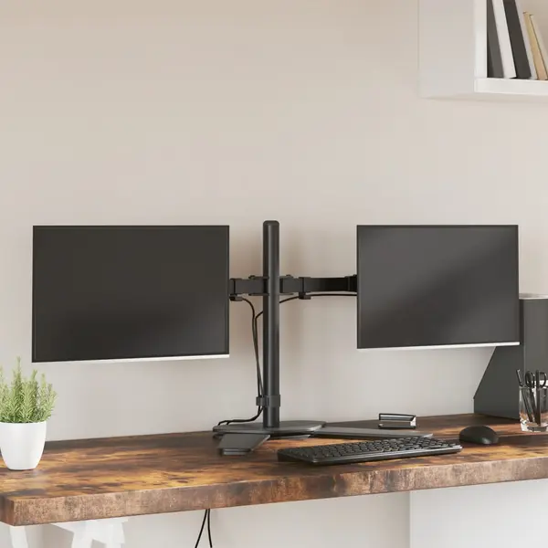Gossi suport de perete pentru monitor dublu vesa 75/100 mm negru otel