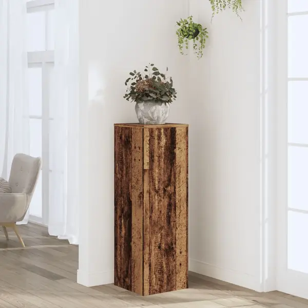 Gossi suport de plante, lemn vechi, 33x33x100 cm, lemn prelucrat