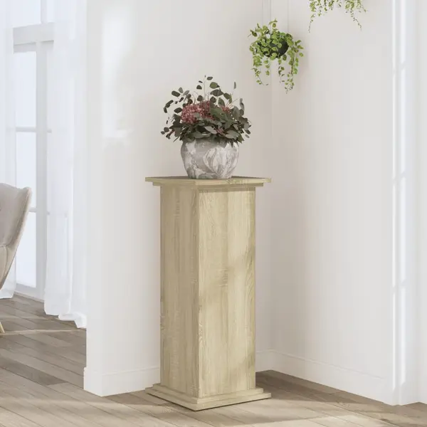 Gossi suport de plante, stejar sonoma, 33x33x80 cm, lemn prelucrat