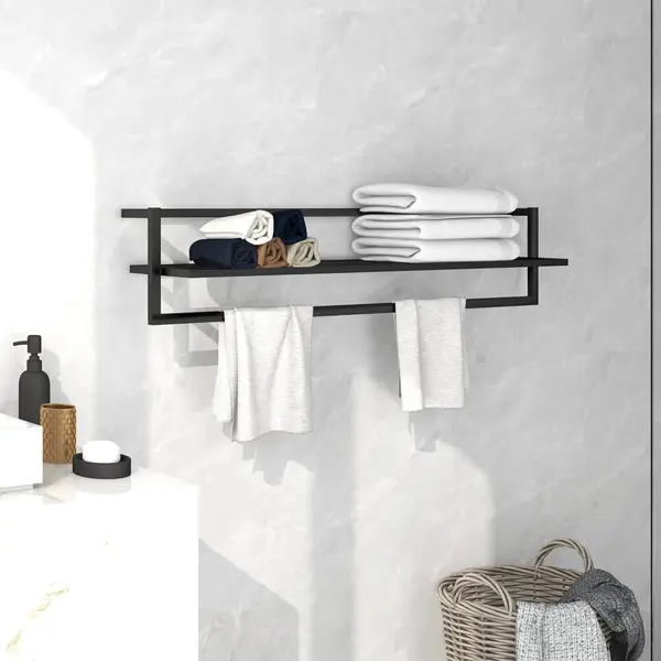 Gossi suport de prosoape, negru, 95x25x22 cm, fier