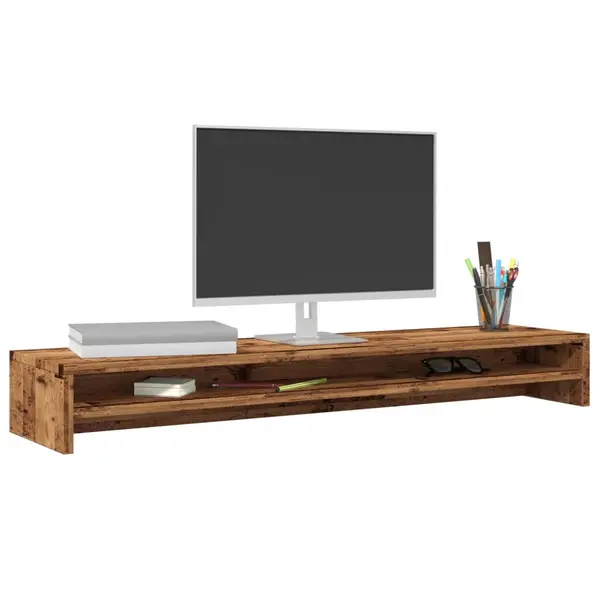 Gossi suport monitor, lemn vechi, 100 x 24 x 13 cm, lemn prelucrat
