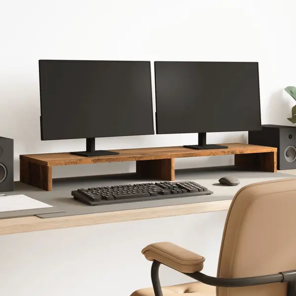 Gossi suport monitor, lemn vechi, 100x27x10 cm, lemn prelucrat