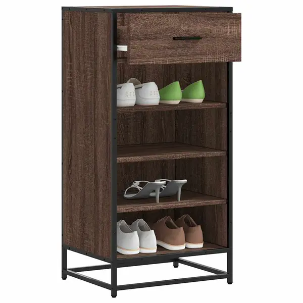 Gossi suport pantofi stejar maro 48x38x97,5 cm lemn prelucrat