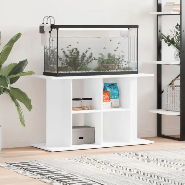Gossi suport pentru acvariu, alb, 100x40x60 cm, lemn prelucrat