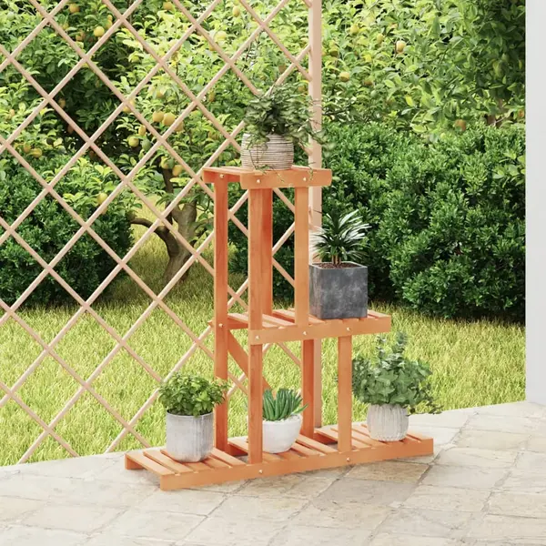 Gossi suport pentru flori, 81x25x75,5 cm, lemn masiv de brad